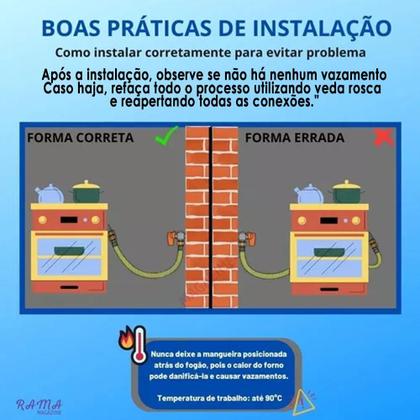 Imagem de Kit Duplo Gás Encanado P/ Cooktop E Forno Flexível 2 Metros