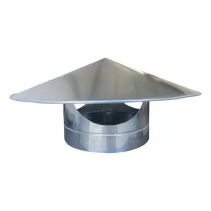 Imagem de Kit Duto Galvanizado 60cm P/ Chaminé Com Chapéu Chinês 100mm