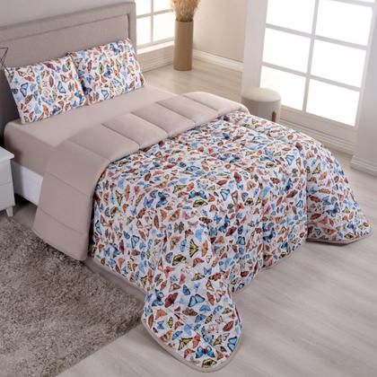 Imagem de Kit Edredom Casal 04 Pçs Malha 100% Algodão Dupla Face