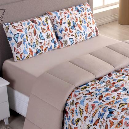 Imagem de Kit Edredom Casal 04 Pçs Malha 100% Algodão Dupla Face