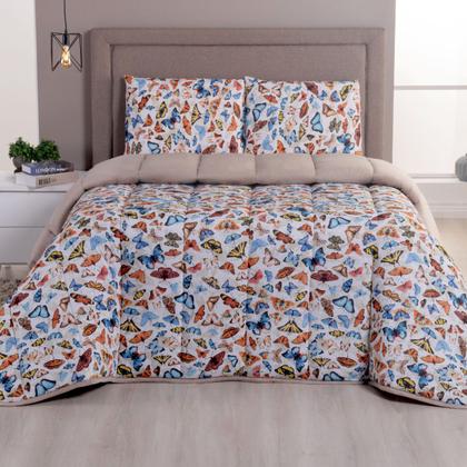 Imagem de Kit Edredom Casal 04 Pçs Malha 100% Algodão Dupla Face