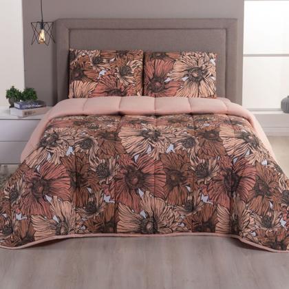 Imagem de Kit Edredom Casal 04 Pçs Malha 100% Algodão Dupla Face