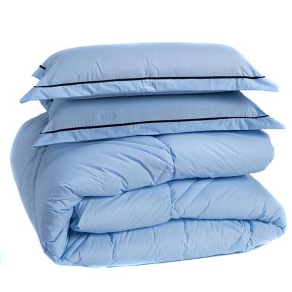 Imagem de Kit Edredom Cobertor QUEEN 03 Peças Milano Liso Dupla Face Percal Algodão 200 Fios com Fronhas