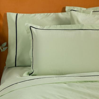 Imagem de Kit Edredom Cobertor QUEEN 03 Peças Milano Liso Dupla Face Percal Algodão 200 Fios com Fronhas