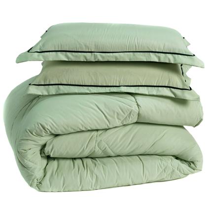 Imagem de Kit Edredom Cobertor QUEEN 03 Peças Milano Liso Dupla Face Percal Algodão 200 Fios com Fronhas