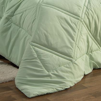 Imagem de Kit Edredom Cobertor QUEEN 03 Peças Milano Liso Dupla Face Percal Algodão 200 Fios com Fronhas