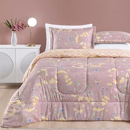 Imagem de Kit Edredom Dupla Face 2,40m x 2,20m Bouti 03 Peças - Lavanda