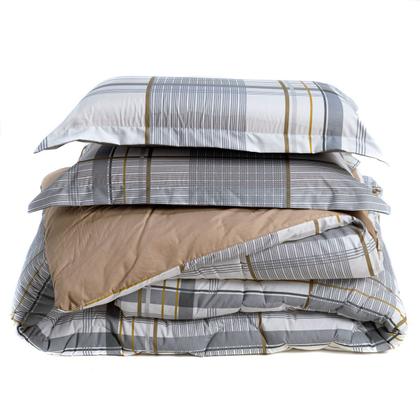 Imagem de Kit Edredom Estampado QUEEN 03 Peças Ravena Caqui com Fronhas - Tecido Dupla Face Percal Algodão 200 Fios Cobertor Macio Jogo Conjunto Roupa Cama