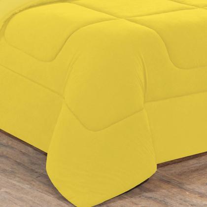 Imagem de Kit Edredom Malha 100% Algodão Gran Moratta 3 Peças Queen - Amarelo/Amarelo