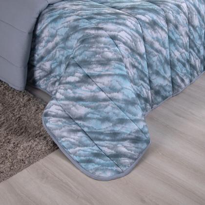 Imagem de Kit Edredom Solteiro Malha 100% Algodão 03 Pçs Liso Dupla Face C/ Viés