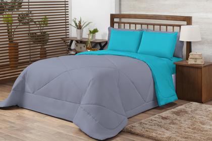 Imagem de Kit Edredon Ternura Queen 6 peças Dupla Face Varias Cores