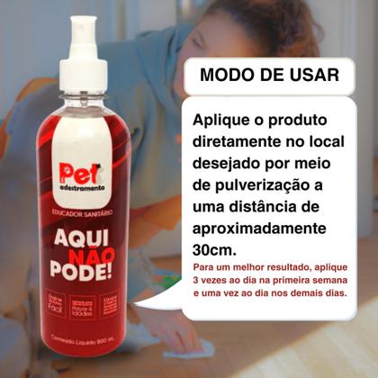 Imagem de Kit Educador Sanitário Pet AQUI NÃO PODE 500ml + 9 Tapetes Higiênicos Pet 70x50