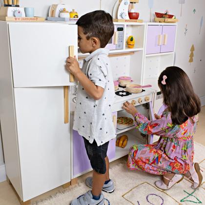 Imagem de Kit Educativo Cozinha Infantil com Geladeira e Máquina de Lavar