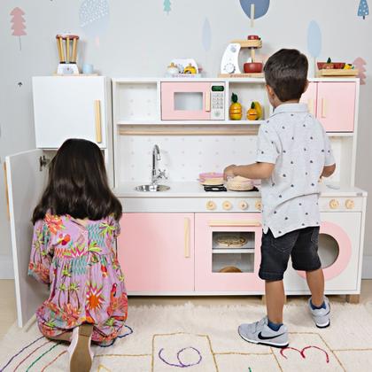 Imagem de Kit Educativo Cozinha Infantil com Geladeira e Máquina de Lavar