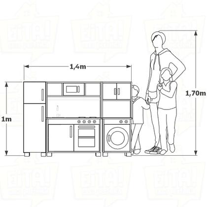 Imagem de Kit Educativo Cozinha Infantil com Geladeira e Máquina de Lavar