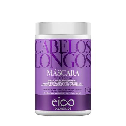 Imagem de Kit Eico Cabelos Longos Shampoo Sem Sal e Condicionador Leave-in 450ml + Máscara Tratamento Creme Hidratação 1kg Fortalecimento Crescimento Capilar