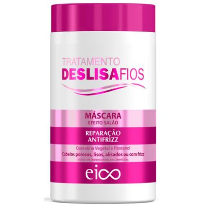 Imagem de Kit Eico Deslisa Fios Shampoo 450ml Condicionador 400ml + Máscara Tratamento Antifrizz Creme 1Kg