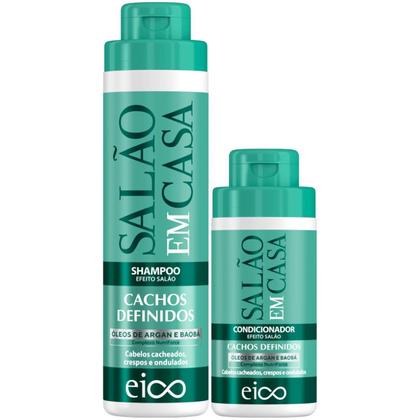 Imagem de Kit Eico Salão em Casa Cachos Definidos Shampoo 800ml + Condicionador 450ml