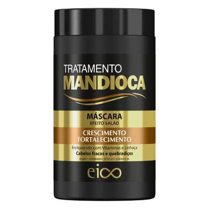 Imagem de Kit Eico Tratamento Creme Mandioca Shampoo 450ml Condicionador 400ml Máscara Tratamento Hidratação 1Kg