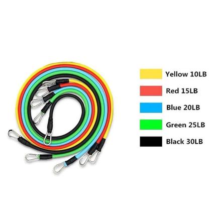 Imagem de Kit Elástico 11 Peças - Treino Multifuncional