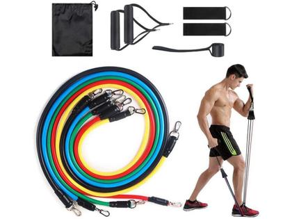 Imagem de Kit Elástico 11 Peças Tubing Treino Exercício Extensor