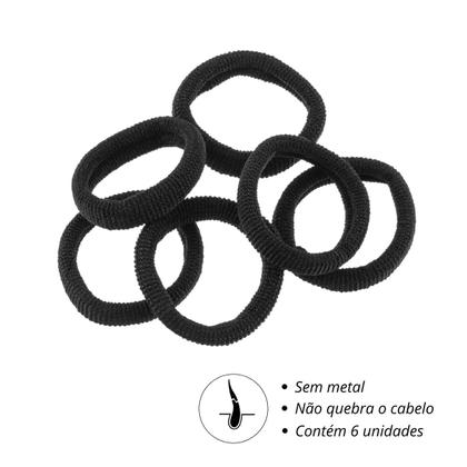 Imagem de Kit Elástico De Cabelo Sem Metal Com 6 Unidades Marco Boni