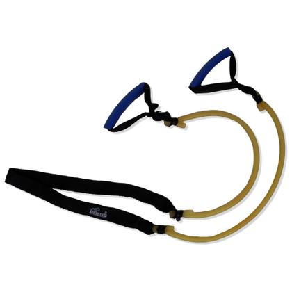 Imagem de kit elastico exercicio treino em casa elástico extensor + tornozeleira peso 2 kg caneleira de peso + colchonete para academia