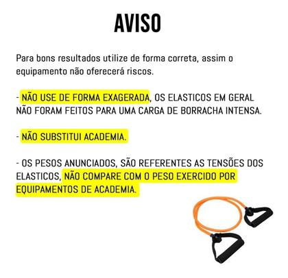 Imagem de Kit Elástico Extensor 11 Peças Exercício Funcional Tubing