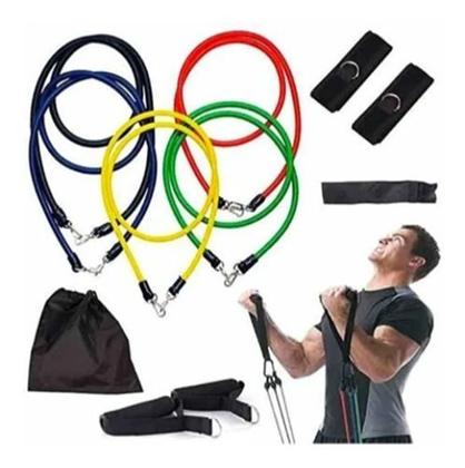 Imagem de Kit Elástico Extensor Exercícios Completo Funcional Em Casa
