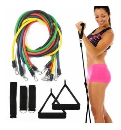 Imagem de Kit Elástico Extensor Exercícios Completo Funcional Em Casa