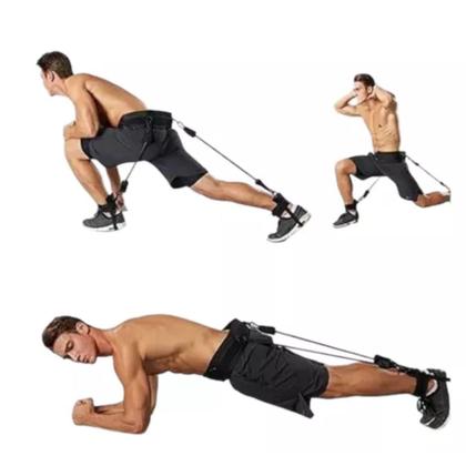 Imagem de Kit Elastico Extensor Treino Academia Exercícios Em Casa