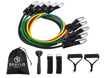 Imagem de Kit Elástico Extensor Tubing Premium Bravus Sport