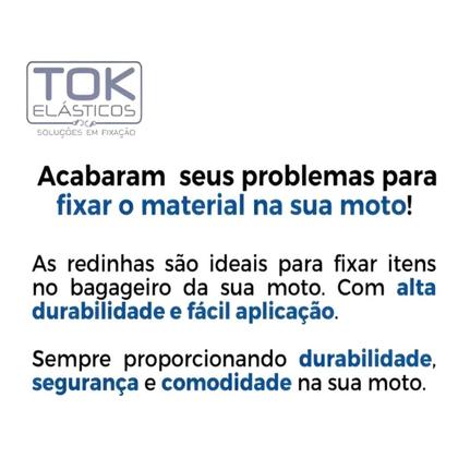 Imagem de Kit Elástico Grosso Gancho de Ferro 1,5M Com Rede Elástica Para Moto bicicleta 35x35