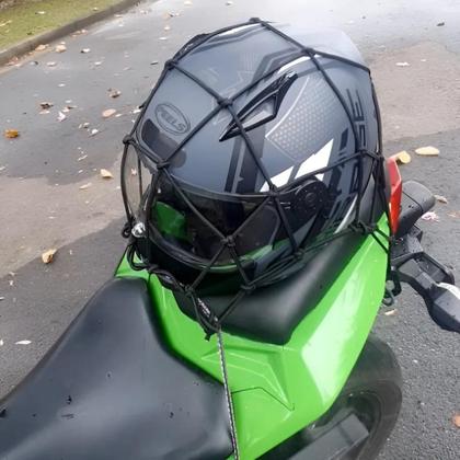 Imagem de Kit Elástico Grosso Gancho de Ferro 1,5M Com Rede Elástica Para Moto bicicleta 35x35