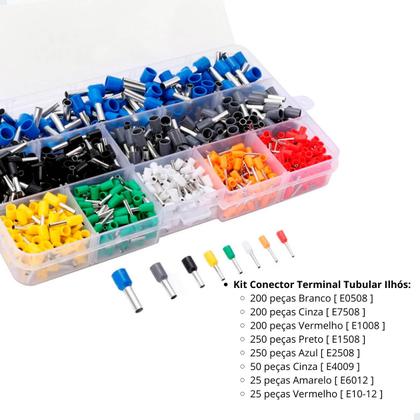 Imagem de Kit Eletricista Profissional Completo Alicate Terminais