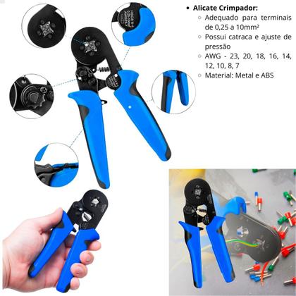 Imagem de Kit Eletricista Profissional Completo Alicate Terminais