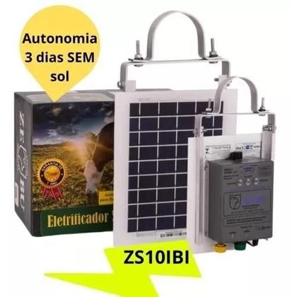 Imagem de Kit Eletrificador Solar Cerca Rural Zebu 20km com bateria de litio Interna zs10ibi