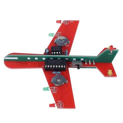 Imagem de Kit Eletrônico DIY De Pequeno Avião CD4017 Lâmpada De Fluxo LED Montagem De PCB Prática Científica