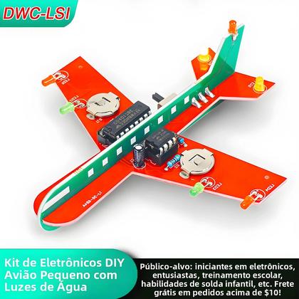 Imagem de Kit Eletrônico DIY De Pequeno Avião CD4017 Lâmpada De Fluxo LED Montagem De PCB Prática Científica