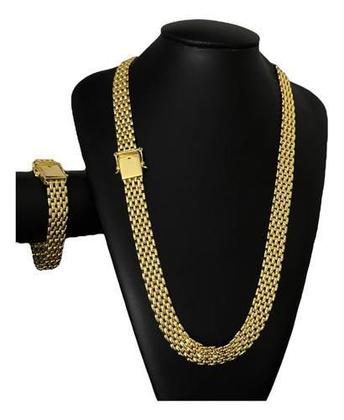 Imagem de Kit Elo Americano 13mm + Pingente Cristo Banhado A Ouro 18k