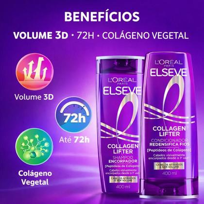 Imagem de Kit Elseve Collagen Lifter: Shampoo Encorpador e Condicionador Redensifica 400ml