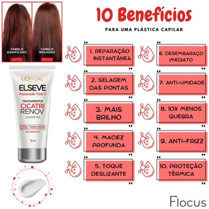 Imagem de Kit Elseve Reparação Total 5 Loreal Paris Leave-In Cicatri Renov Oleo Extraordinario Antifrizz Cabelos Danificados