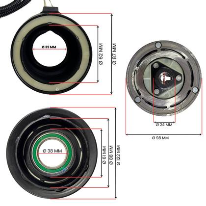 Imagem de Kit Embreagem Compressor Ar Cond 10p08 Polia 1av 123mm 12v