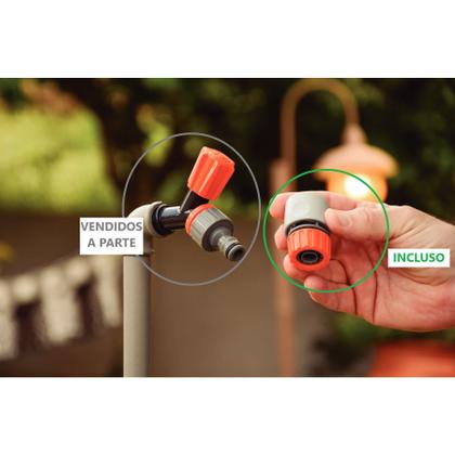 Imagem de Kit Emenda Mangueira 1 Conector Duplo e 2 Engate Rápido - extensão de emendar Conexão União