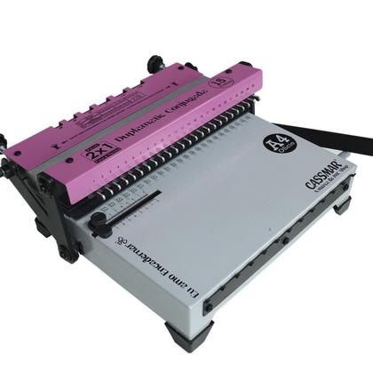 Imagem de Kit Encadernadora De Wire-O Conjugada Furo Quadrado 2X1 15 Fls + Guilhotina De Papel Manual A4 30cm Em Aço 15 Folhas