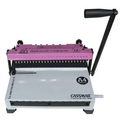 Imagem de Kit Encadernadora De Wire-O Conjugada Furo Quadrado 2X1 15 Fls + Guilhotina De Papel Manual A4 30cm Em Aço 15 Folhas