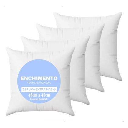 Imagem de Kit Enchimentos Refil Almofada 45x45 Espuma Extra Macio Várias Opções