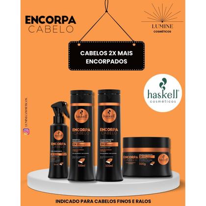 Imagem de Kit Encorpa Haskell Shampoo + Condicionador + Máscara + Fluido  Fios Encorpados e Resistentes