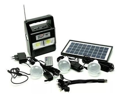 Imagem de Kit Energia Solar Para Acampamento Com Rádio Fm + 3 Lâmpadas De Leds