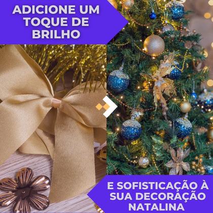 Imagem de Kit Enfeite Árvore Natal Laço Juta Brilho 5 Unidades